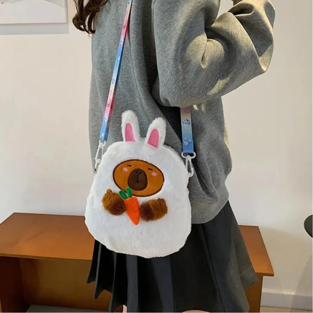 Plüschpuppe Capybara Umhängetasche Weiche Handtasche Lässige Einzel-Schultertasche Outdoor