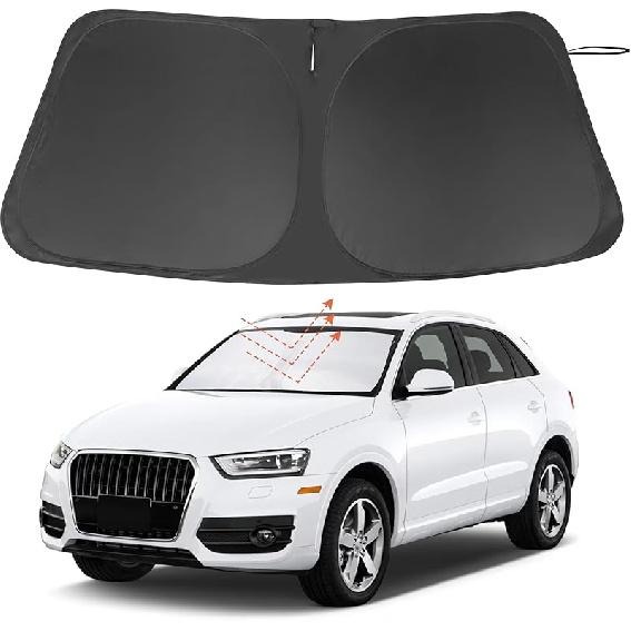 TINGLU Sun Shade For Tesla Model X Tesla X 2016-2024 2025 Accessories Windshield Sun Shade Window Shade UV Rays Protection Sun Visor Cover With