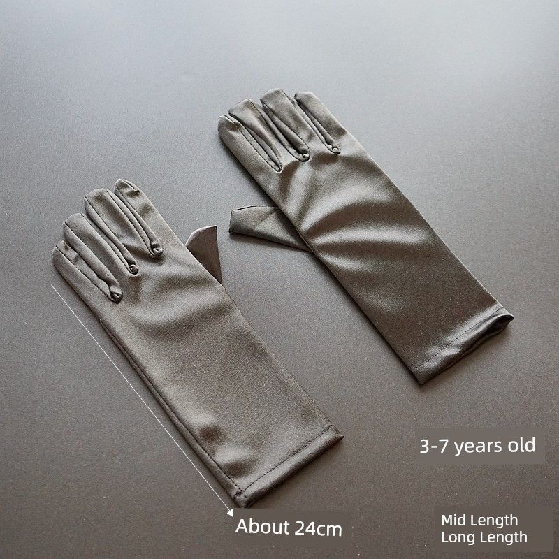 

Women s Dinner Dress and Cheongsam Accessories Satin Kids Gloves Mid Length Long Length Black All yards