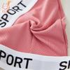 SPROT English Letters with Threaded Cotton Deep V Sports Bra Gathered Triangle Cup Without Steel Ring Comfortable Chest Wrap