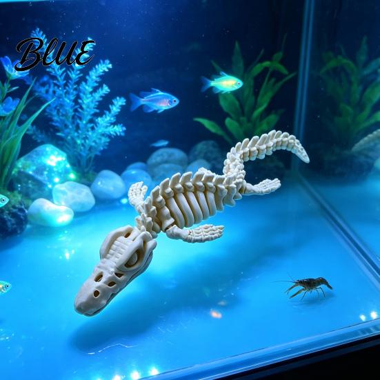 Aquarium Environment Enhancer Dinosaur Skeleton Fish Tank Decoration 3D Printed Dino Bone Decoration Body Model Figurine for Aquarium Landscaping