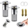 Stainless Steel Floor Drain Filter,Bathroom Sink Stopper Hair Catcher with Removable Stainless Steel Filter Basket Hair Catcher,Isolate Odor Pop Up