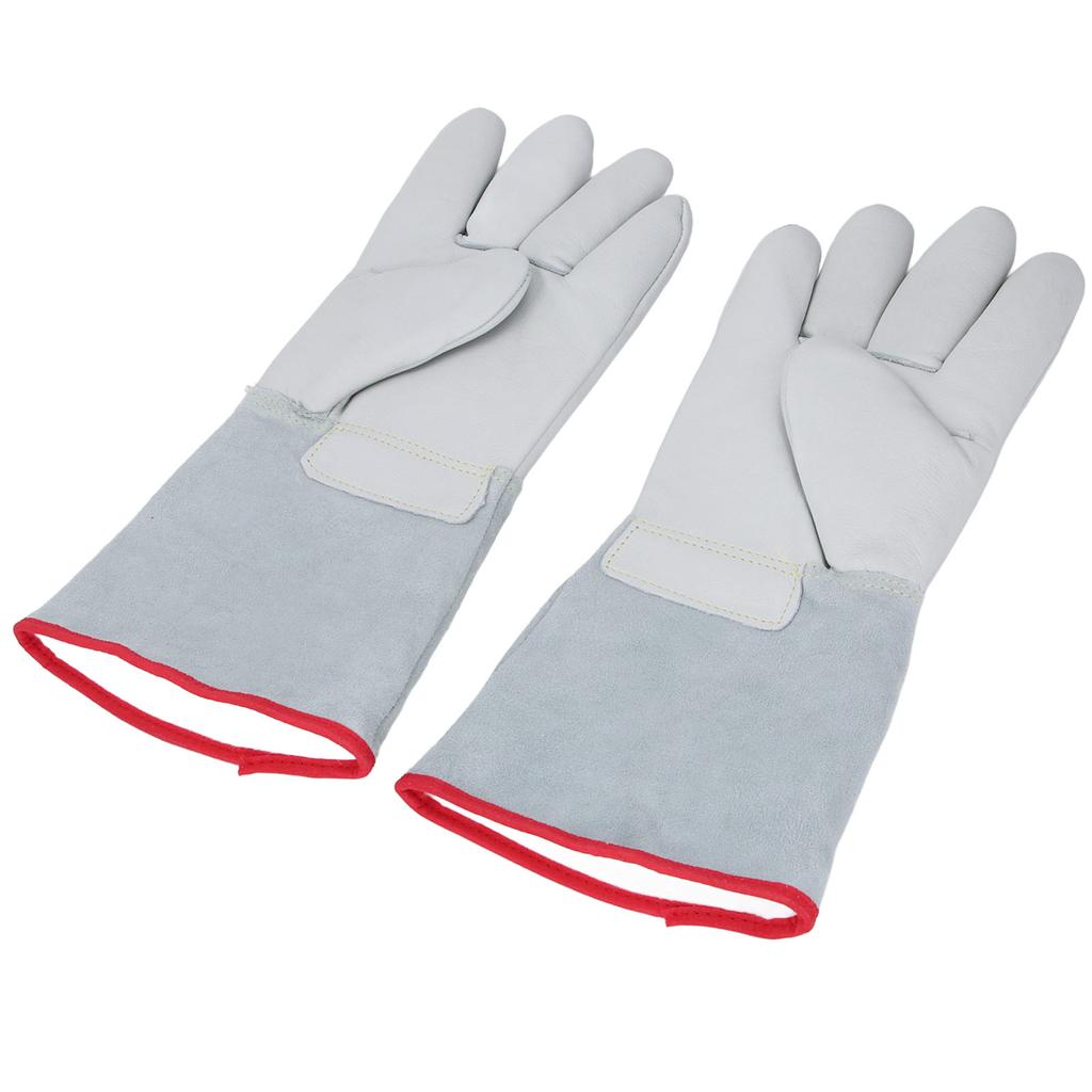 1 Pair 36cm Antifreeze Gloves Thickened Cowhide Low Temperature Protective Gloves for Liquid Nitroge