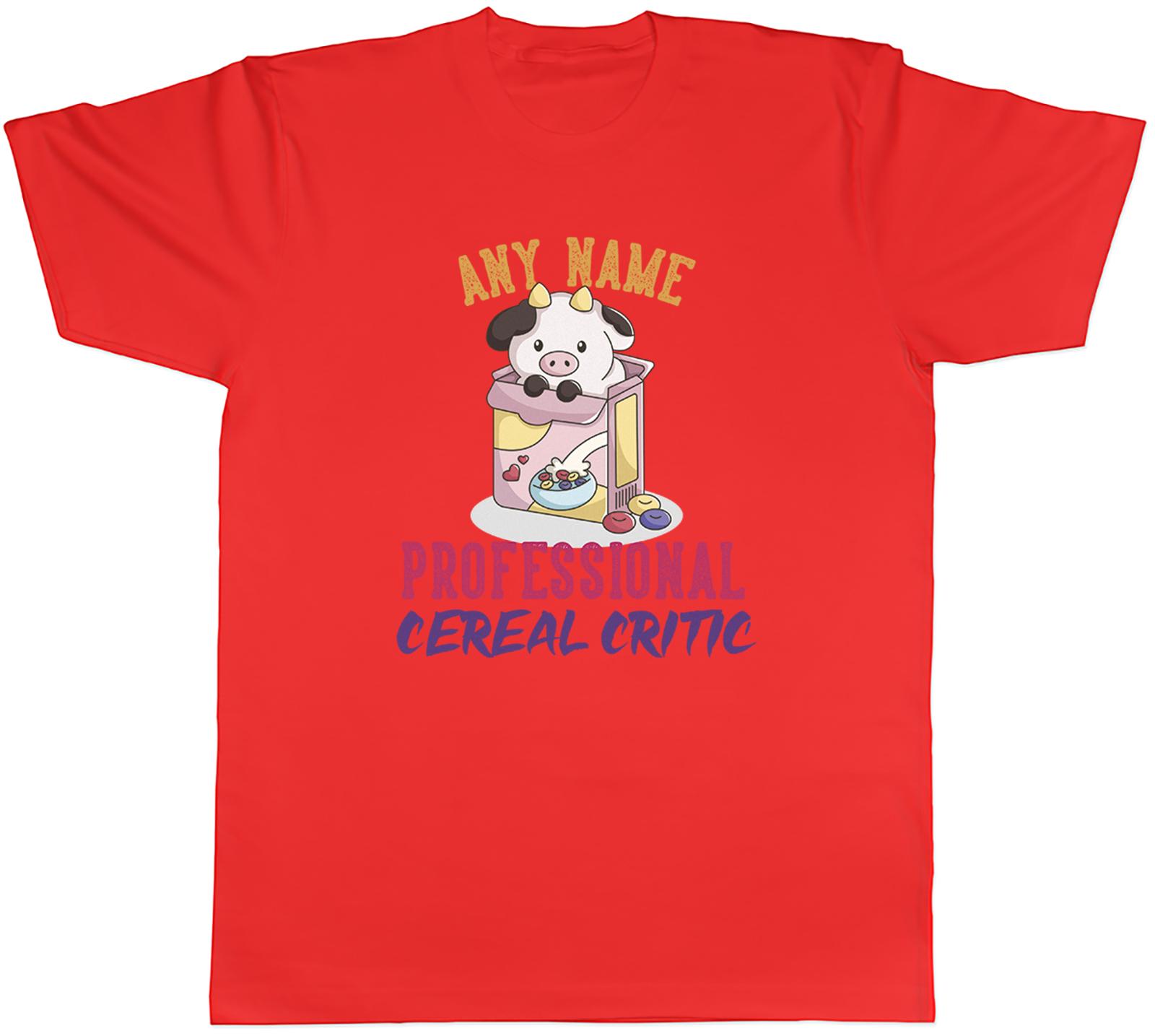 Personalised Funny Professional Cereal Critic Unisexs TShirt Tee Gift Top S