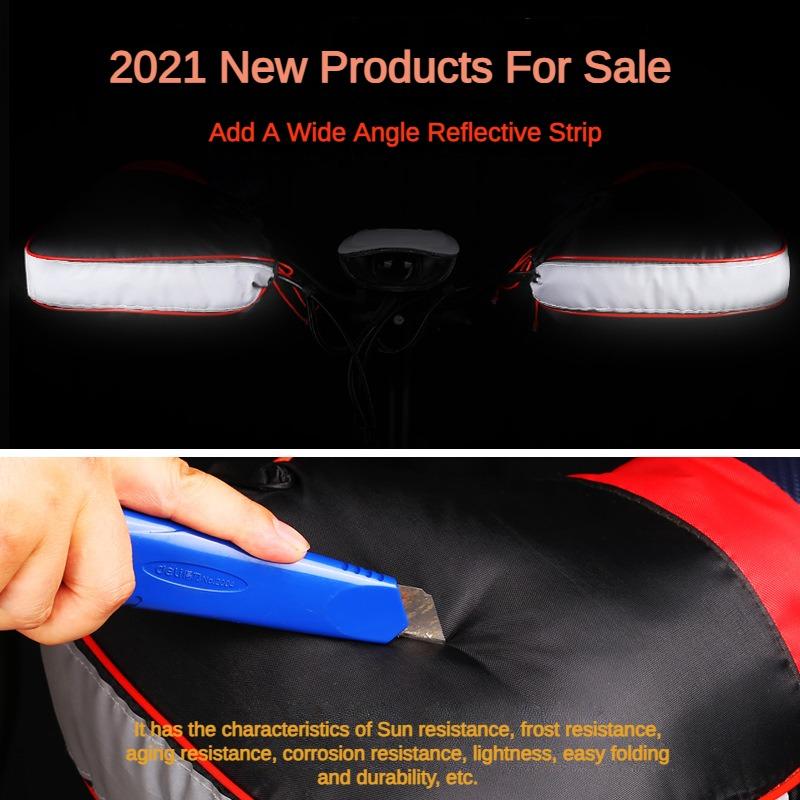 1 Pair Winter Motorcycle Handlebar Muffs Windproof Rainproof Thermal Insulation Thick Warm Grip Cover for Scooter Bike Riding