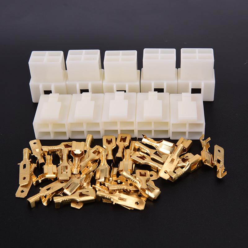 6.3Mm 4Pin Automotive Electrical Wire Connector Male Female Cable Terminal Plug