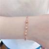 Simple and Shiny Round Beads Chain Bracelet for Women Copper Plated Rose Gold New In Bangles Party Zircon Gift
