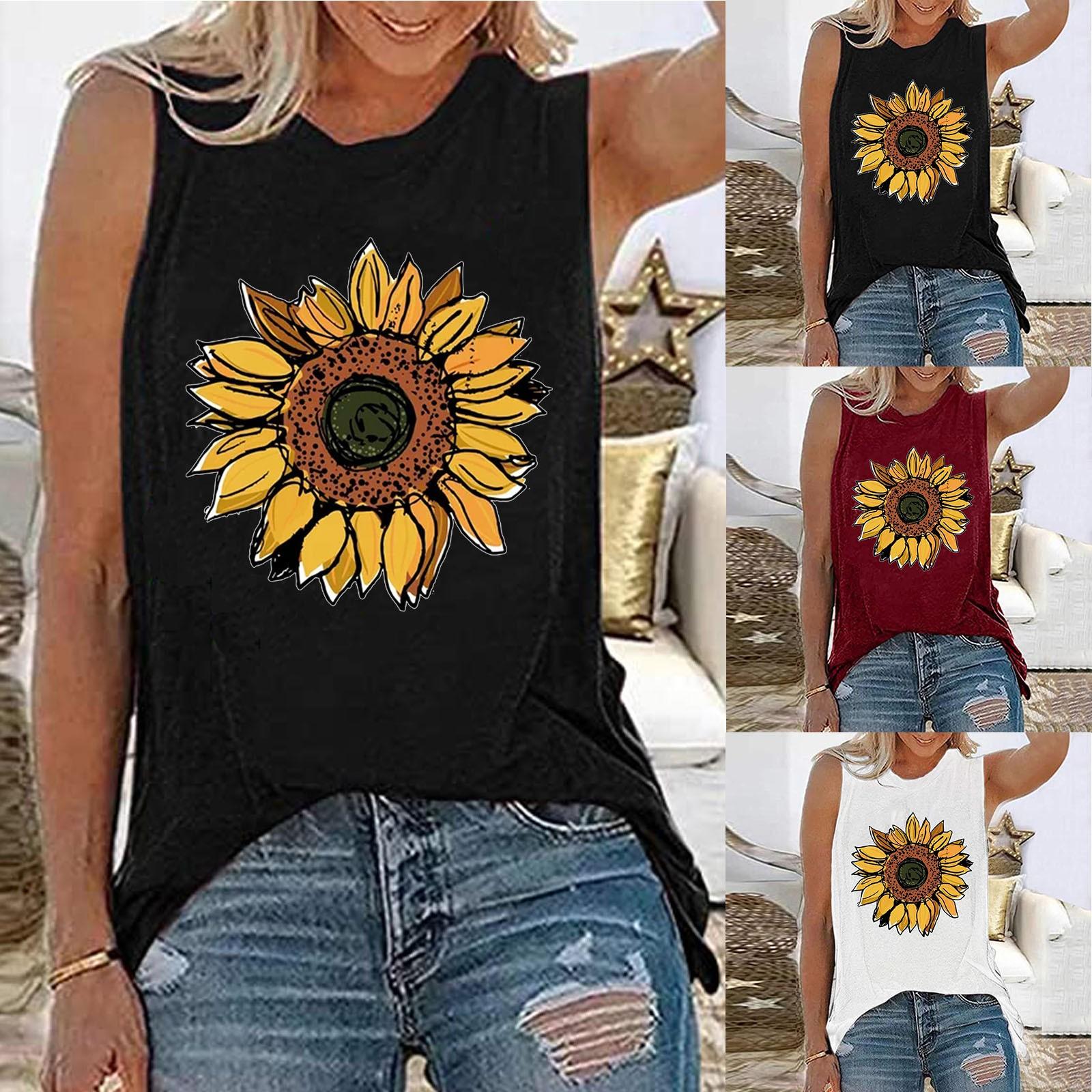 

2021 моды женщин случайные печатные рукава Туника Вест Танк Топ блузка