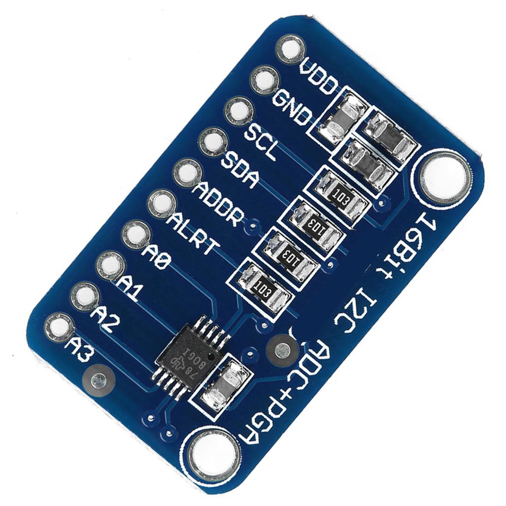 1pc 16‑Bit I2C ADC Development Board Analog to Digital Converter Module