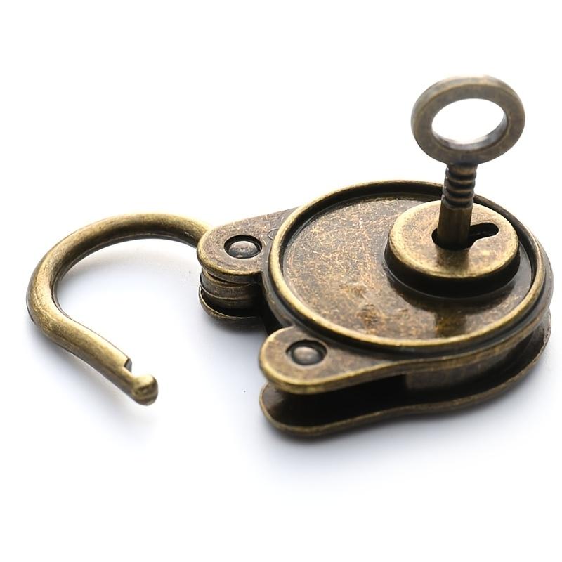 Vintage Padlock with Antique Bronze Plating, Old Style Lock for Notebooks and Luggage, Bronze Color Hardware Lock