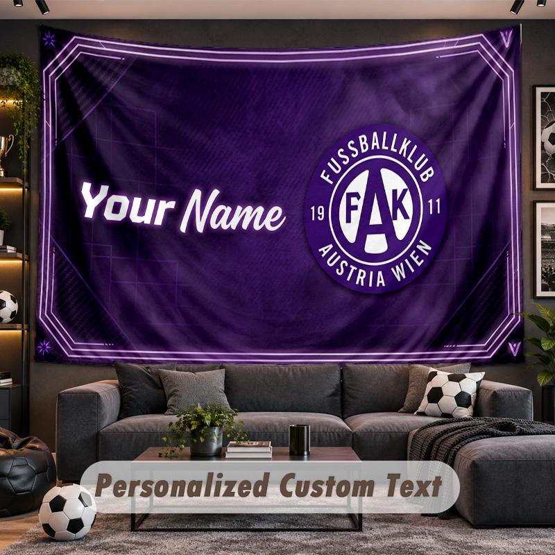 Austria Wien FC Personalized Tapestry Support Custom Name, Wall Art Home Decoration