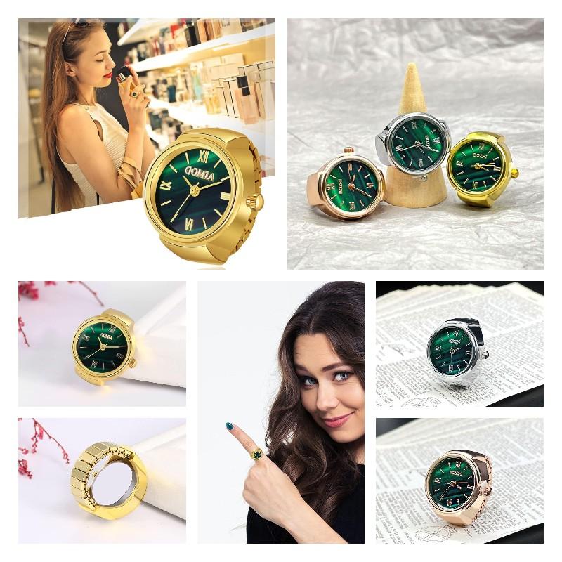 Ring Quartz Mechanical Watch Shape Hand Can Rotation Time Adjusted Gift Ornament