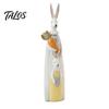 Office Desk Decoration Easter Bunny Figurine, Vintage Resin Rabbit Statue with Carrot Flower Animal Figurine For Home Basket, Spring Indoor