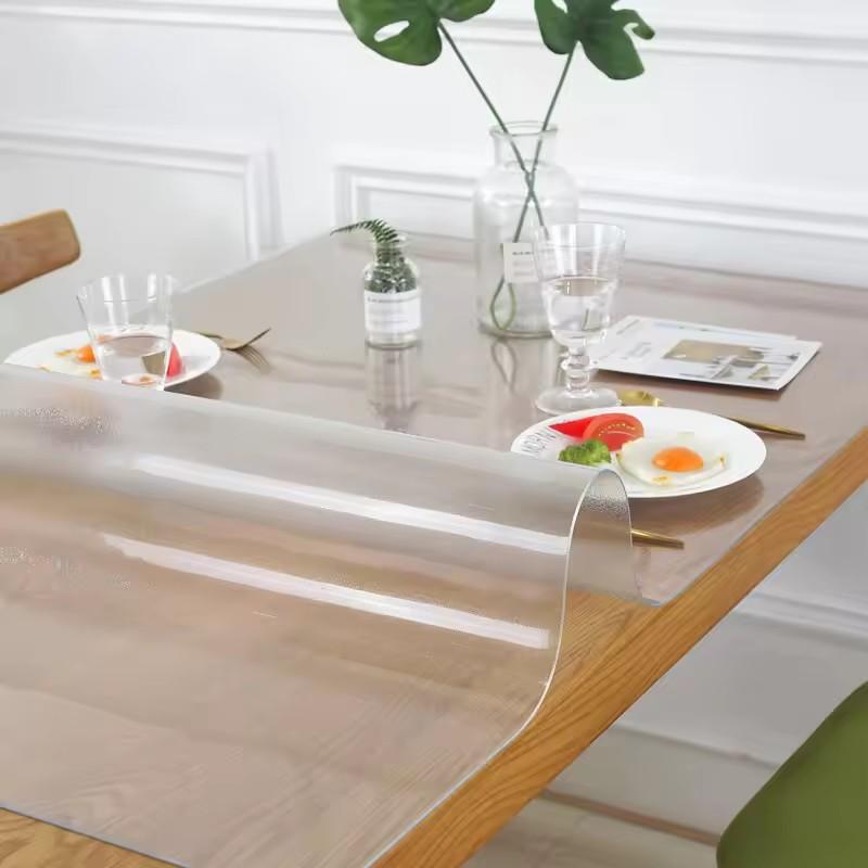 NEW Tablecloth 1.0mm Thickness PVC Transparent Waterproof Table Cover Mat Kitchen Pattern Oil Cloth Glass Soft Cloth Tablecloth