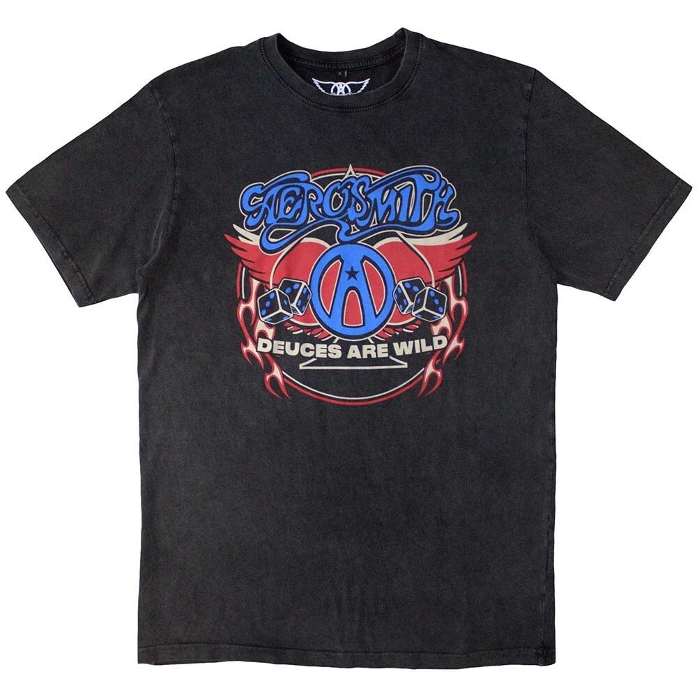 Aerosmith  Rainbow Spade  Charcoal Grey Stone Wash T shirt - NEW OFFICIAL M