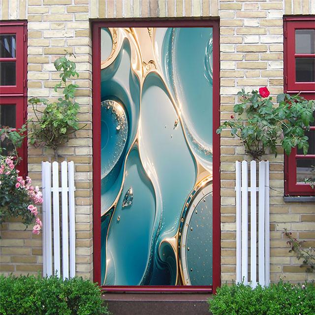 

Белые мраморные наклейки на дверь, закат, простые абстрактные линии, бамбуковые обои на холодильник для гостиной, домашний декор, художественные наклейки для спальни 77x200cm (cut 2pcs)