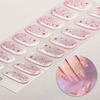 16Tips French Gel Nail Strips Long Lasting Full Cover Glitter Baking-Free Gel Nail Stickers DIY Manicure Decoration