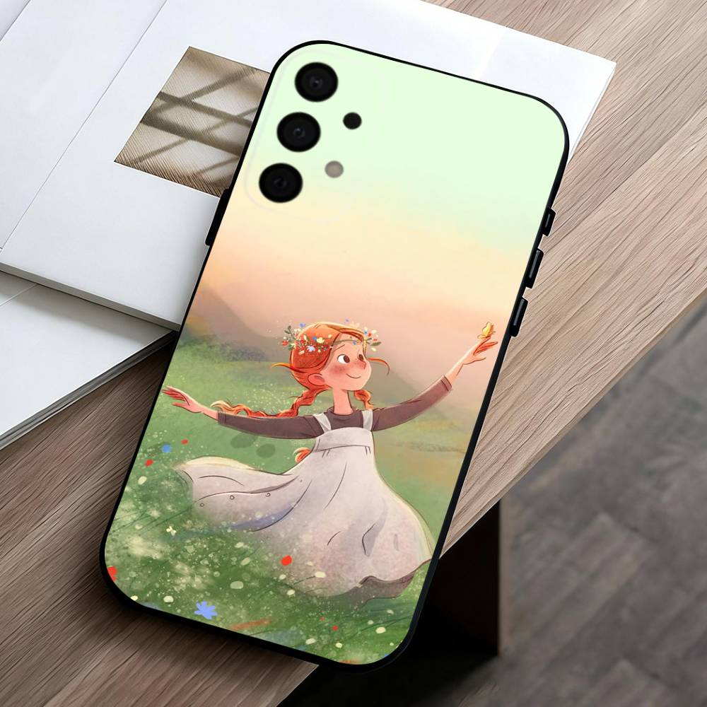 A-Anne of Green G-Gables Cute Phone Case For Samsung Galaxy A73,A72,A71,A70,A53,A52,A51,Soft Silicone Black Cover