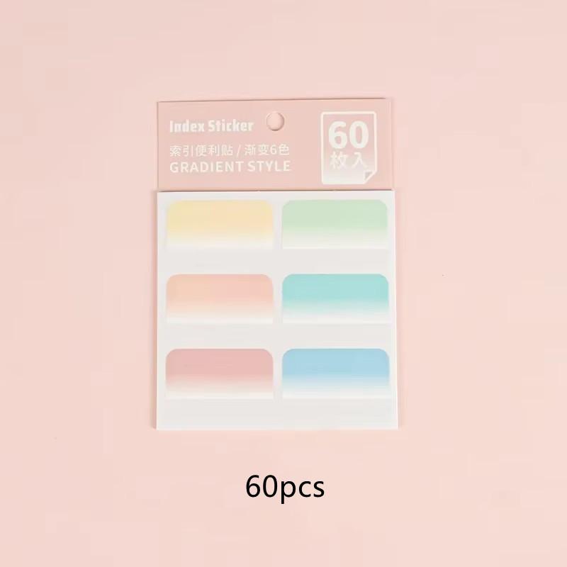Gradient Color Index Sticker Innovative Quick Drying Anti-scratch Sweatproof Water Proof Student Stationery Label Stickers