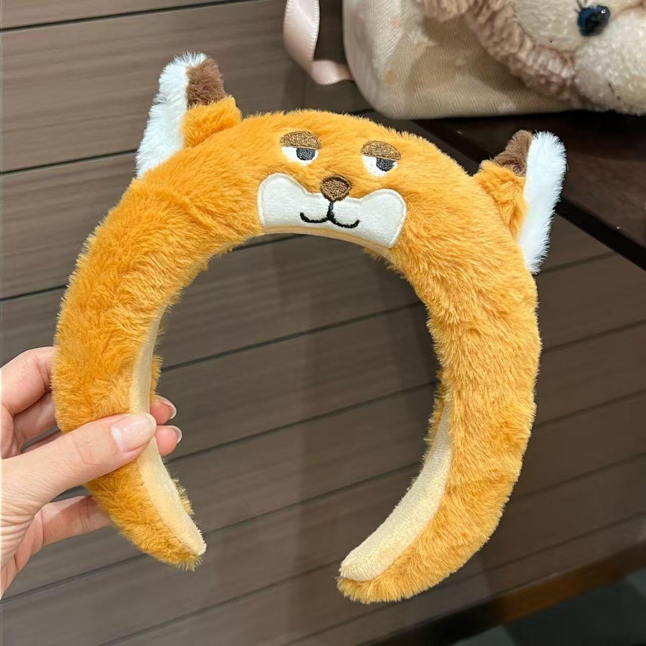 

Adorable Cartoon Animal Plush Headband & Hair Clips for Kids & Adults - Perfect for Face Washing or Photos
