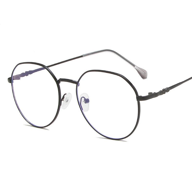 

Классические элегантные очки с круглой металлической оправой, анти-синий свет, женские винтажные ретро-очки для защиты глаз чёрный