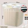 Contenedor de almacenamiento de arroz transparente con tapa abatible