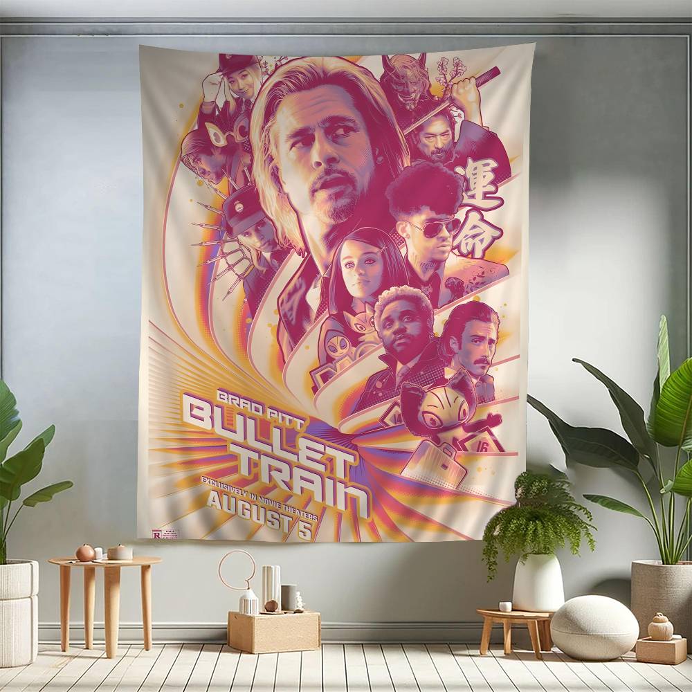 High Quality Bullet Train Movie Cartoon Tapestry Art Science Fiction Room Home Decor Art Home Decor