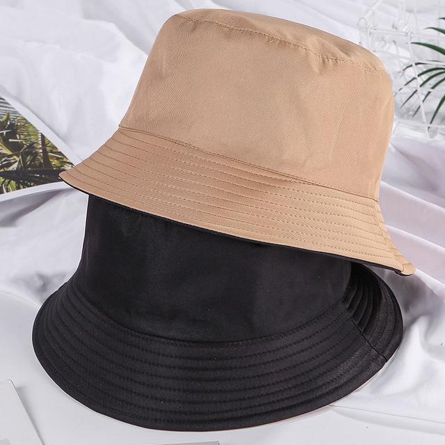 New Solid Color Double Sided Unisex Bucket Hat Fisherman Hat Outdoor Travel Hat Sun Cap Hats for Men and Women Hip Pop Hat