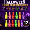 LED Projection Ring Set 12 Pcs Halloween Finger Projector Lights, Mini Colorful Portable Light Up Rings Pattern for Kids, Goodie Bag Stuffers,