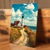 1 Piece: Seaside Lighthouse Scenery Tin Wall Hanging Plaque, Living Room/Entrance Hall Wall Decoration, Retro Home Decor, Europe