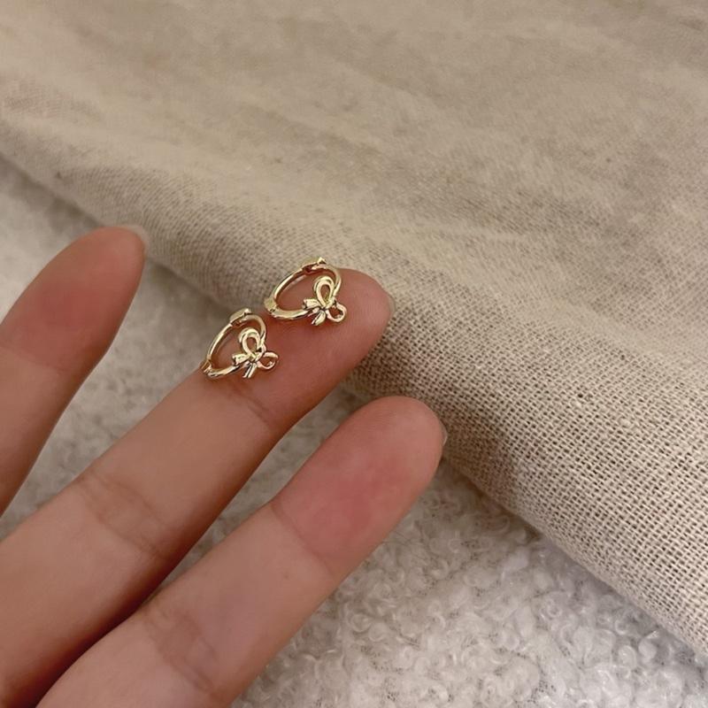 Minimalistischer Ohrschmuck Schlichtes Schmetterlingsknoten-Accessoire Schleife Ohrclips Y2K-Stil Schleifenknoten Stecker Accessoires