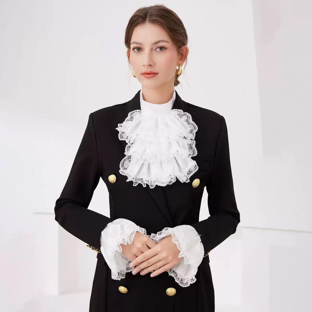 Vintage Victorian Costume Fake Collar Cosplay Accessory Detachable Shirt Collar False Blouse Top Women Clothes Accessories