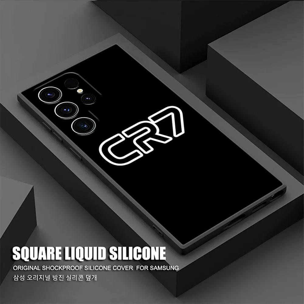 C-R-7 Dark Football S26Ultra Silicone Case For Samsung Galaxy S26 S25 S24 S23 S20 S21 FE S22 Ultra Plus 5G Case Soft Phone Cover