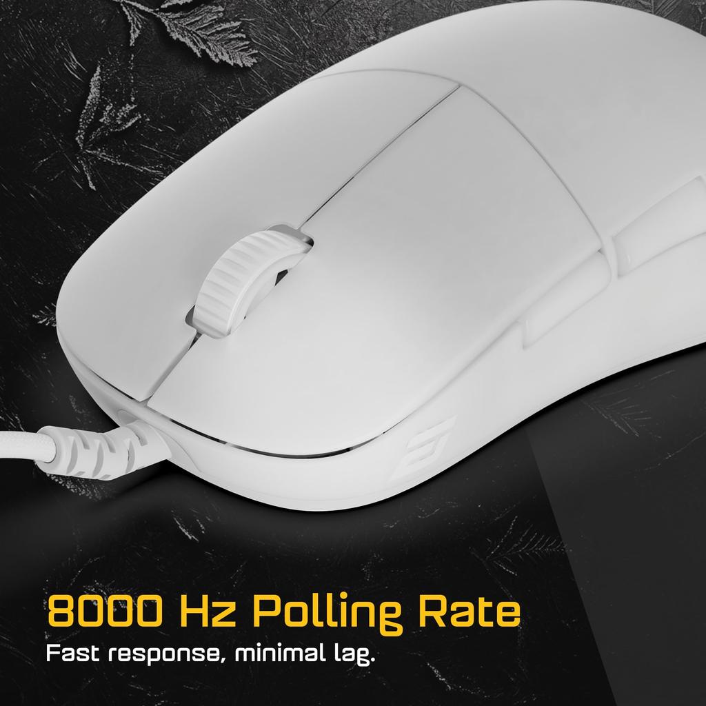 Endgame Gear XM2 8K Gaming 8000Hz Polling Kailh GX PixArt PAW3395 White Frost Mouse, Rate, Switches, Sensor, 52g,