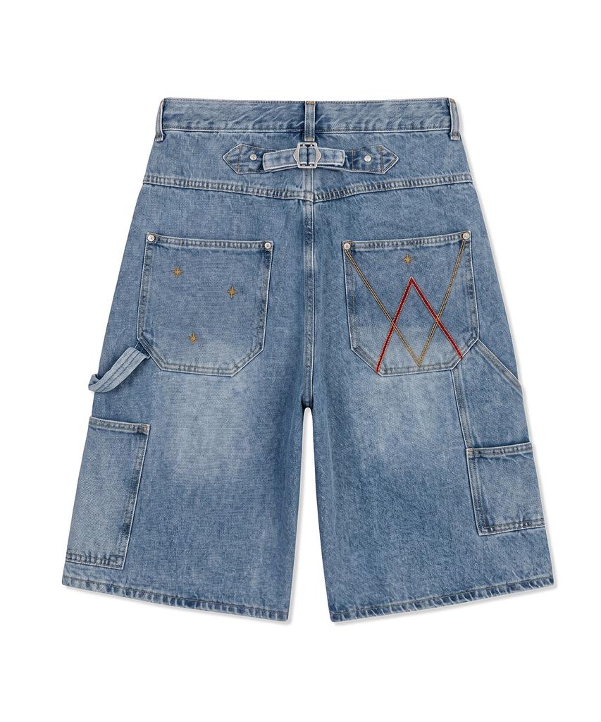 Mimdeowodeulobeu Argyle Bermuda Denim Pants