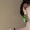 Pleated Acrylic Flower Drop Earrings 'Silver Needle' - Elegant, Versatile in... More