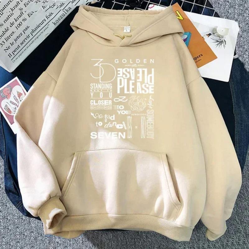 JungKook Golden Hoodie Women Harajuku Hoodie
