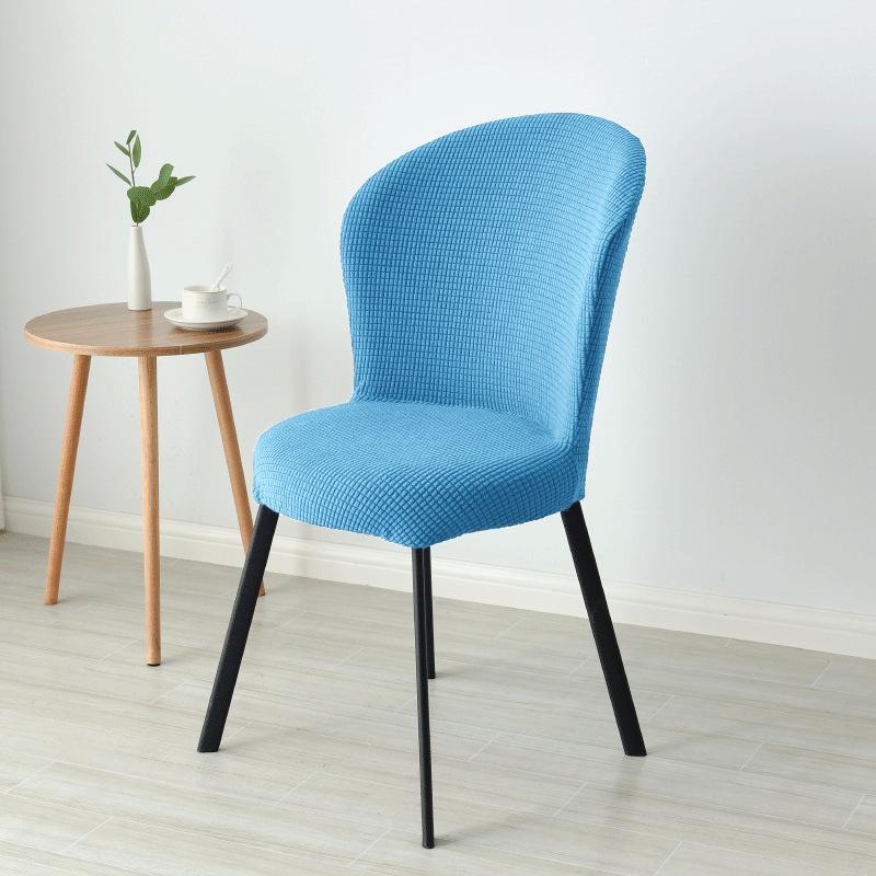 Jacquard Dining Chair Cover Arc Shape Chair Slipcover Stretch Seat Cover Chair Covers for Hotel Banquet Kitchen Bedroom Wedding