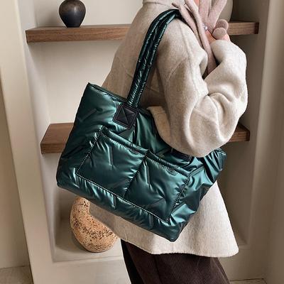 Große Baumwoll-Kleidertasche Damen neue koreanische Version einfarbig schlichte Damen Schulter-Umhängetasche Pendler-Tragetasche