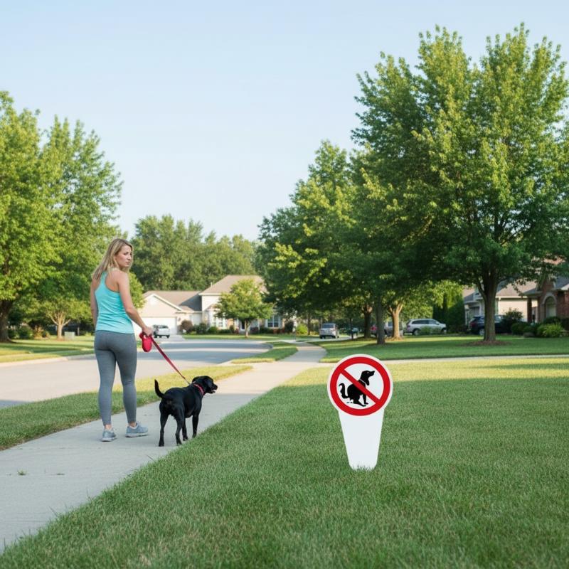 "Kein Hundekot" Warnschild – Wasserdichtes Außen-Gartenschild mit Pfahl, Haustierkot nicht erlaubt für saubere Gärten & Nachbarschaften