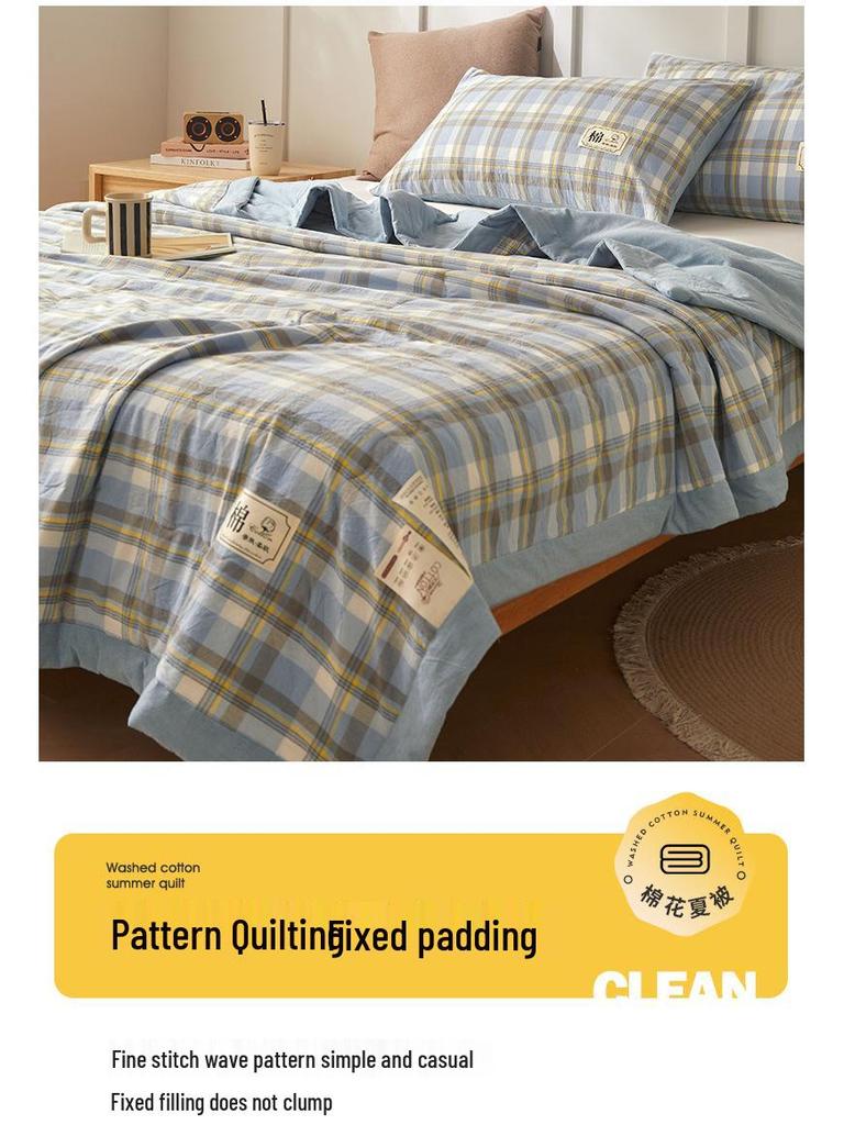 Xinjiang Cotton Summer Quilt: Machine Washable Blanket for Nude Sleeping and Air Conditioning