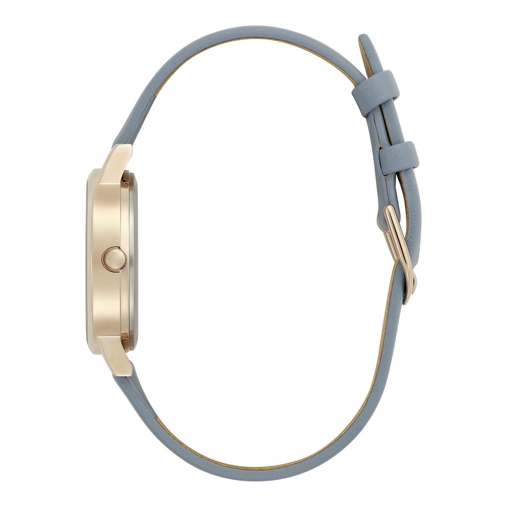 Authorized Distributor Olivia Burton Watch Ladies 24000227 Illustrated Floral Midi Ivory Rose Gold Chalk Blue Leather [OLIVIA BURTON]