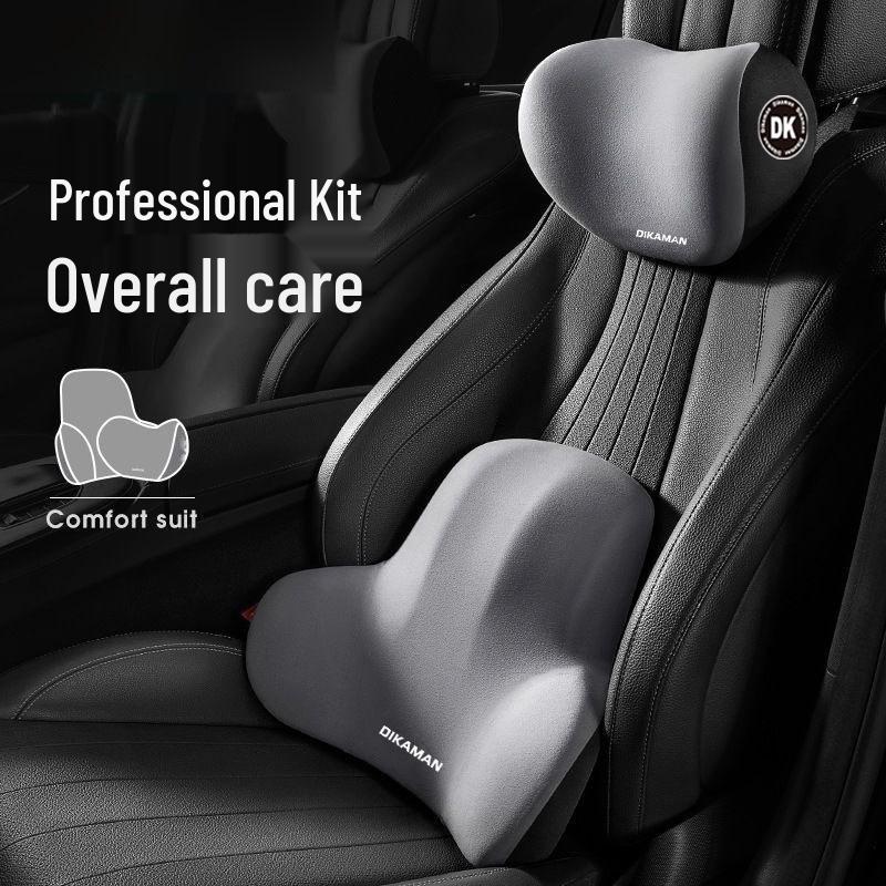 Car Headrest: Premium Memory Foam Neck & Waist Support Cushion for Drivers