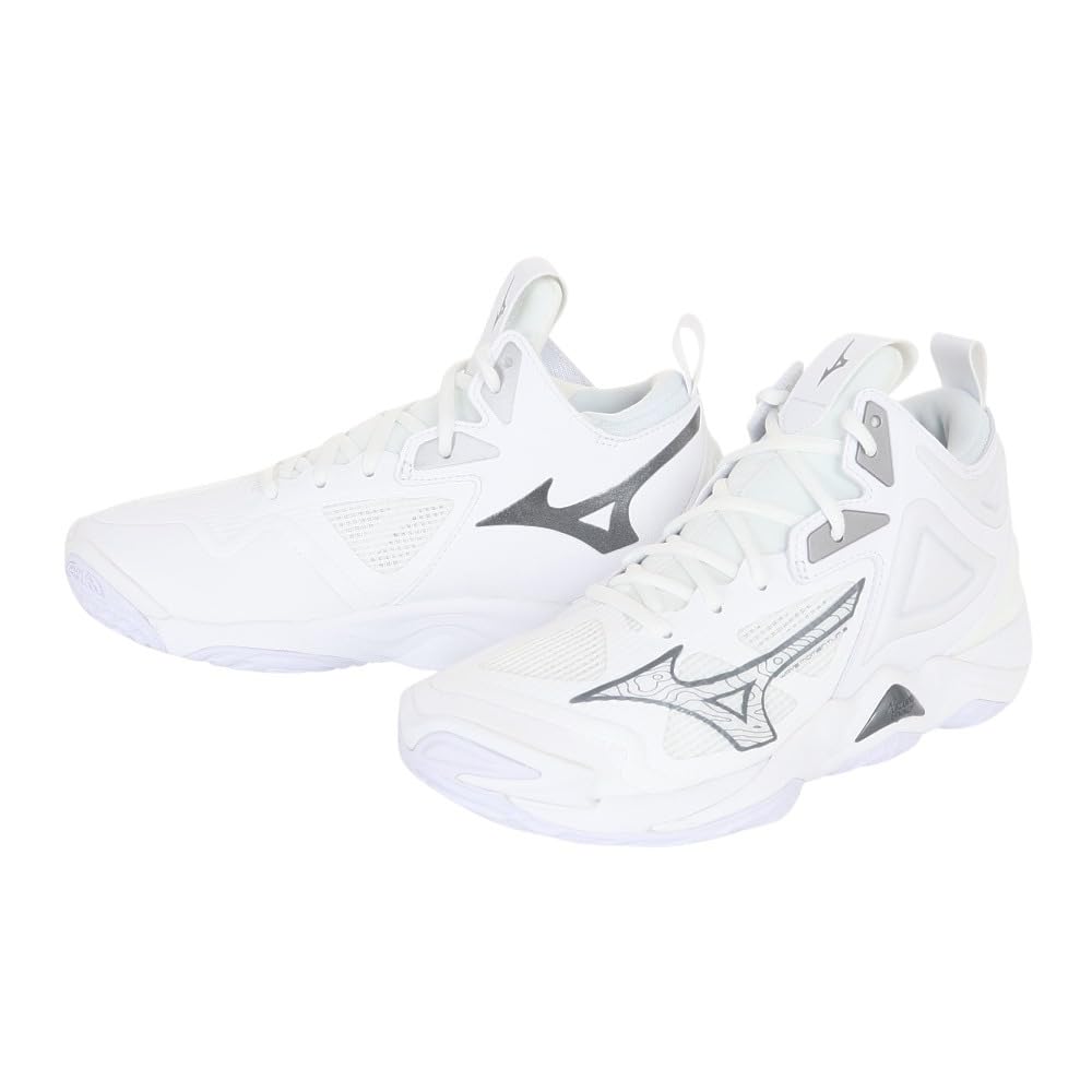 Volleyball Shoes Wave Momentum 3 MID Club Activities Indoor Wide Lightweight Indoor White X Gray X Silver Cm [Mizuno] 29.0 2.5E
