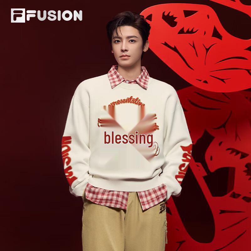 FILA FUSION Hou Minghao Collection 2025 Spring Couple s Woven Sweater M