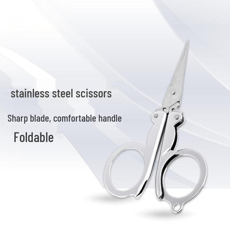 Portable Stainless Steel Folding Scissors Nail Clippers - Compact Travel-Size for Fishing Line & Nose Hair, Free Shipping