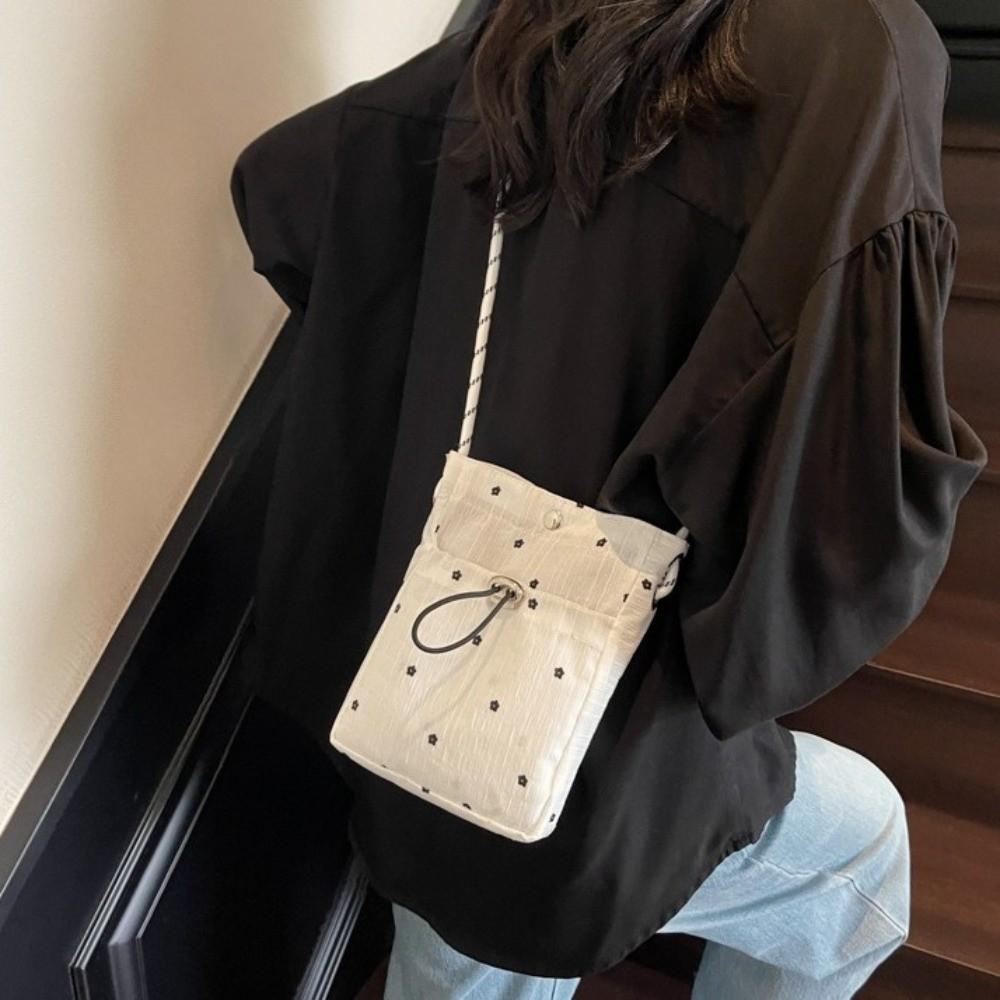 Flower Printed Pleated Cloud Crossbody Bag Lightweight Folded Slant Bag Phone Shoulder Bag Daily