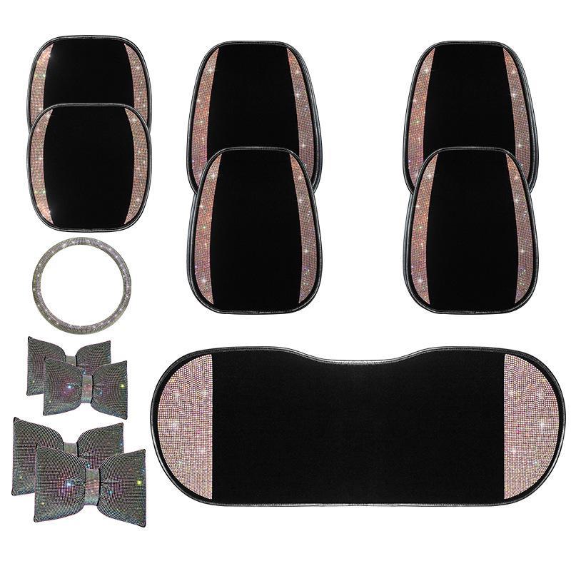 Set de perne auto pentru scaun auto Sparkling Diamond pentru femei - 4 anotimpuri, potrivire universală, design simplu, piesă individuală sau din trei piese