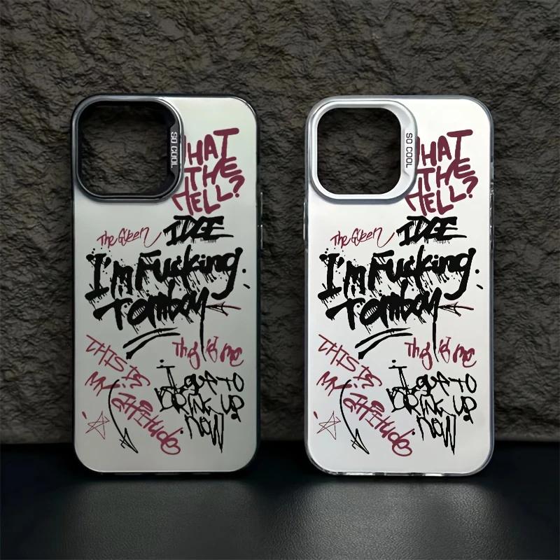 Graffiti English Writing Pattern Case for Samsung Galaxy S25 S24 S23 S22 Ultra Plus FE A16 A56 A36 A35 A55 IMD Material Cover