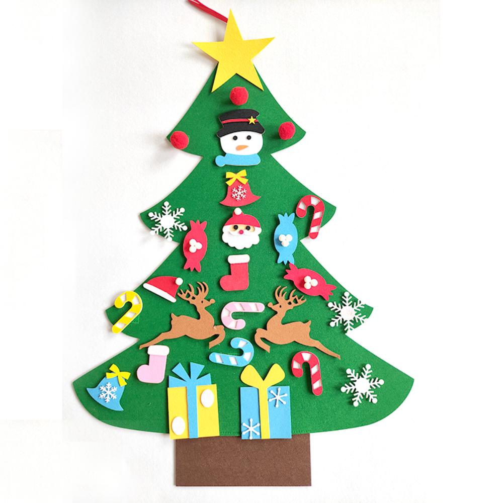 Kids DIY Felt Christmas Tree Merry Christmas Decorations For Home 2025 Christmas Ornaments Navidad 2025 New Year Gifts Xmas Tree